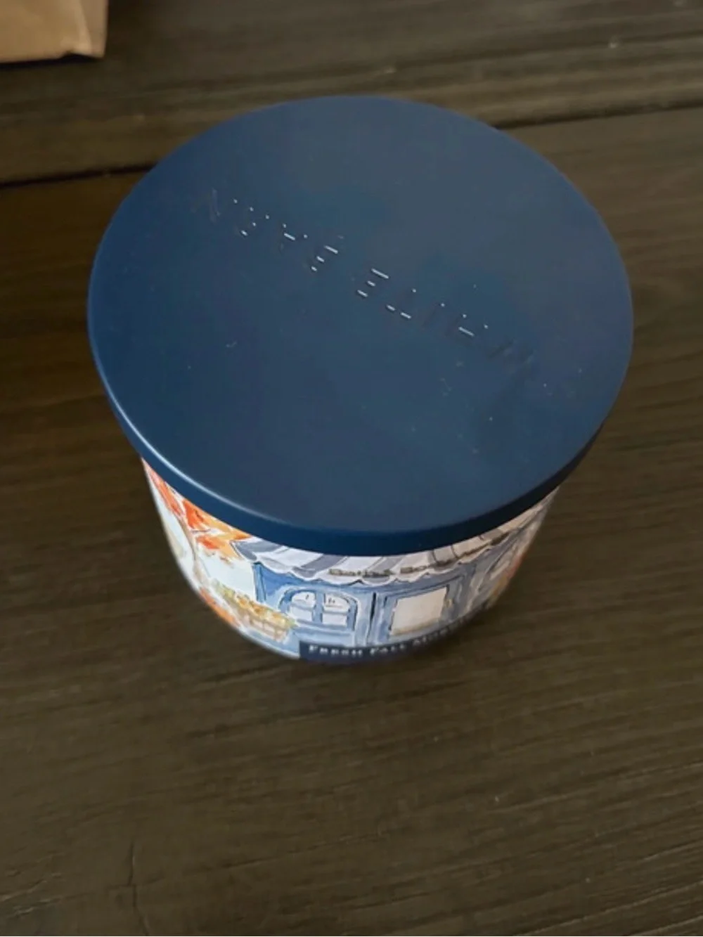 Bath & Body Works Fresh Fall Morning Candle - Blue & Orange Accents